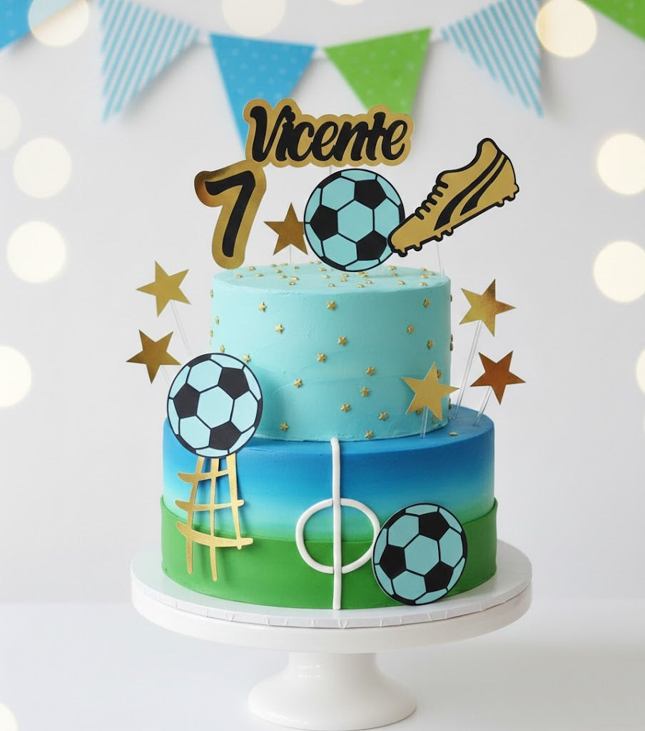 Decoração para bolos com tema do futebol