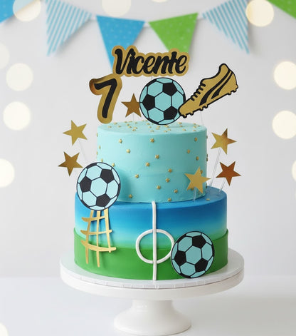 Decoração para bolos com tema do futebol