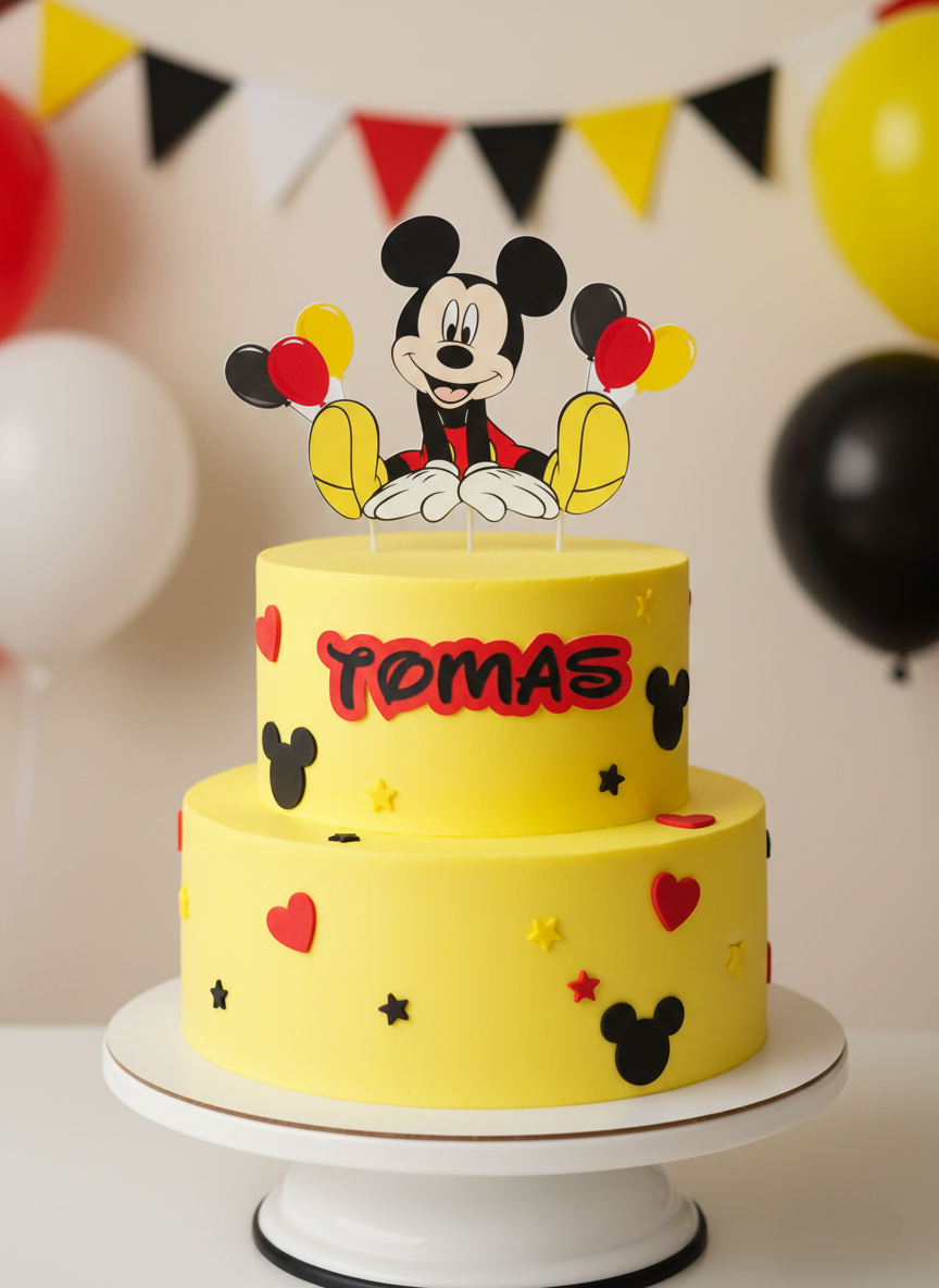 Decoração para bolos com tema do Mickey