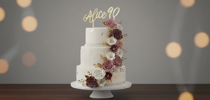 Decoração Bolos Topper dourado