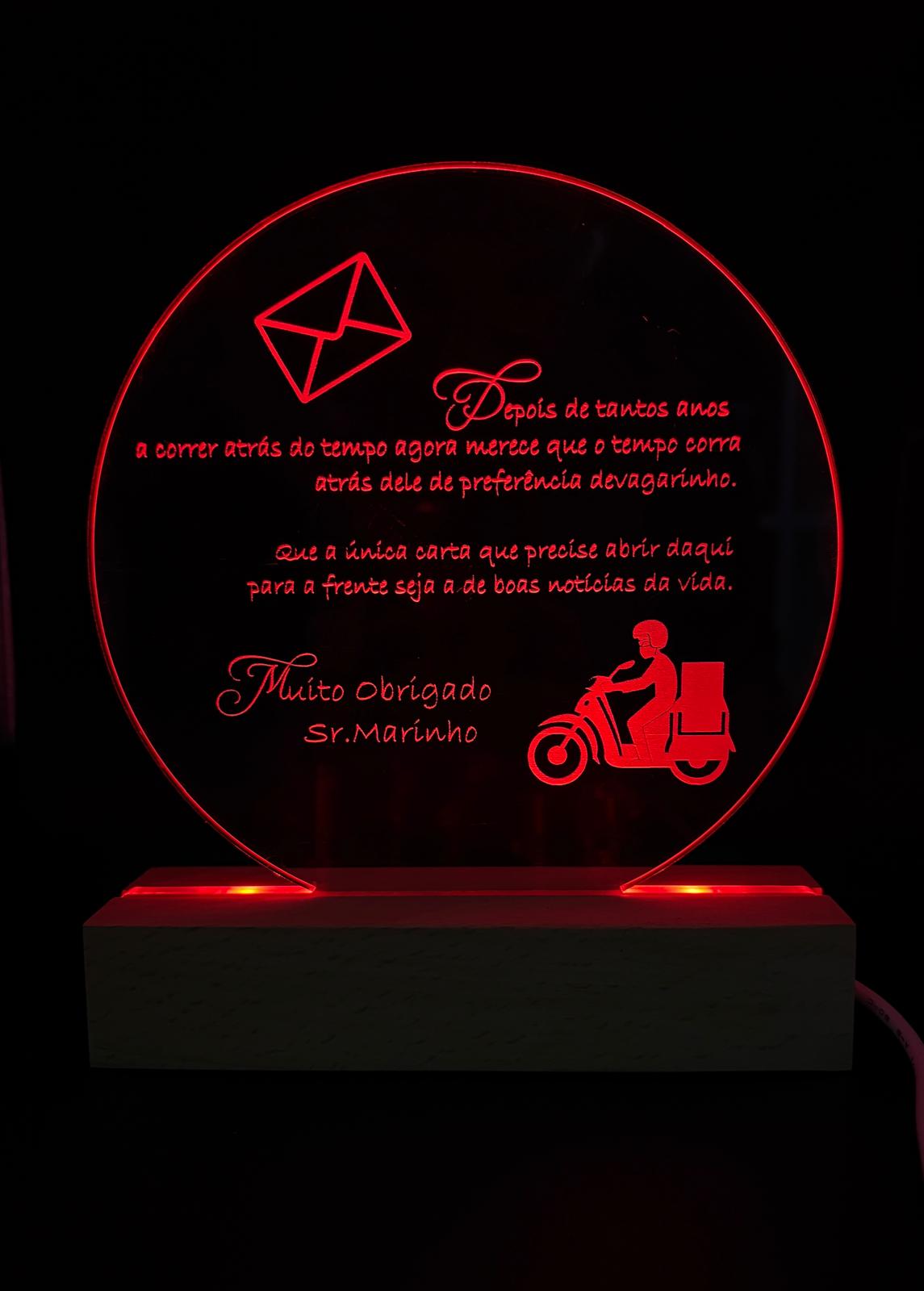 Candeeiro Led com mensagem