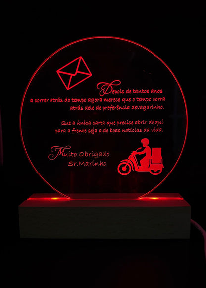 Candeeiro Led com mensagem