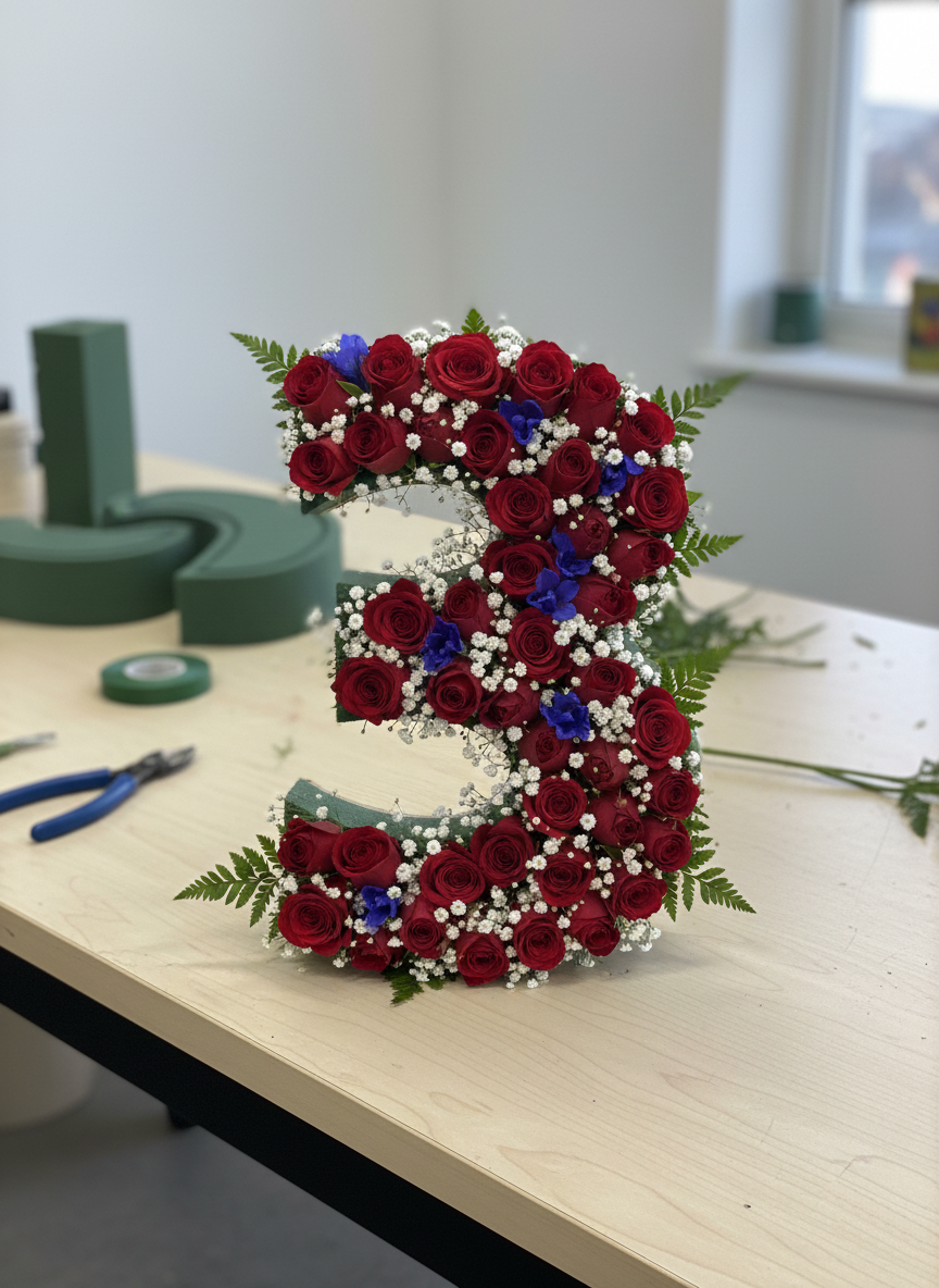 Decoração Arte Floral Números