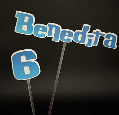 Decoração para bolos com nome e idade