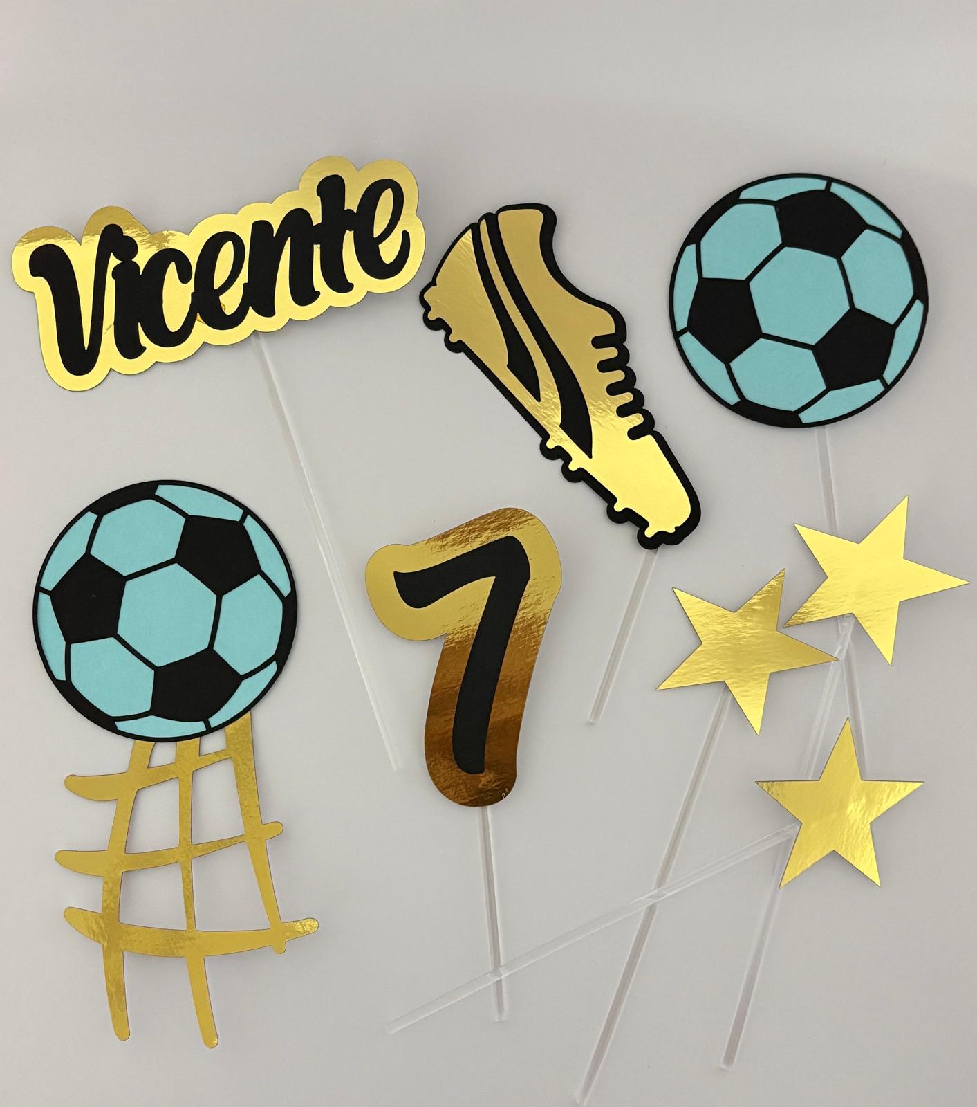 Decoração para bolos com tema do futebol