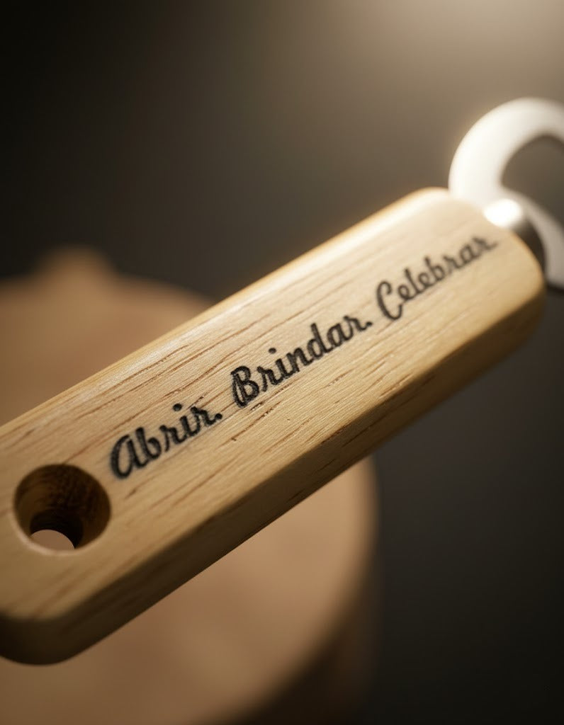 Abre-Latas Personalizado em Madeira